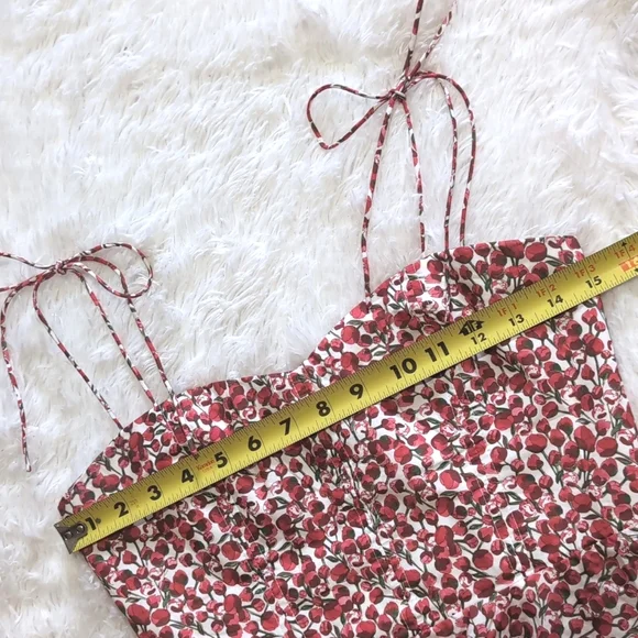 J. Crew Red Roses Cropped Bustier Peplum Top in Eliza Liberty Fabric - Picture 9 of 13